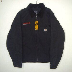 NWT Carhartt Black Duck Canvas Blanket Lined Relaxed Fit Detroit Jacket